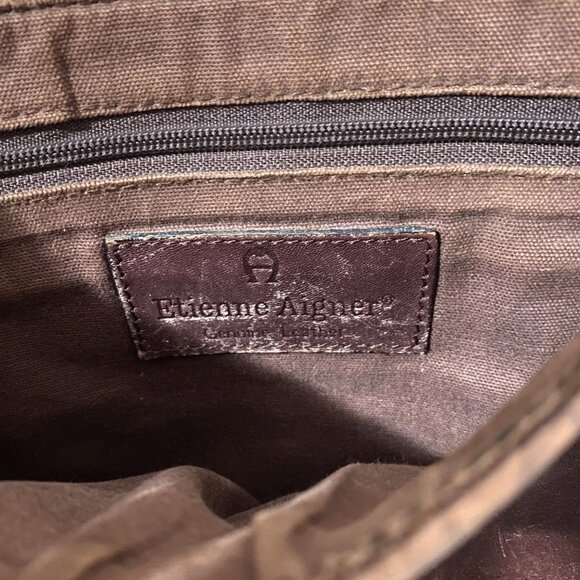 Vintage Etienne Aigner Brown Leather Crossbody Bag Purse Western Boho Preppy - Picture 10 of 12